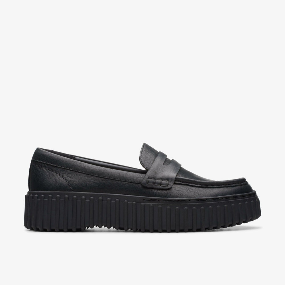 Torhill Penny Loafer Black Leather | Clarks outlet - Women
