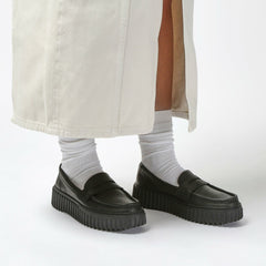 Torhill Penny Loafer Black Leather | Clarks outlet - Women
