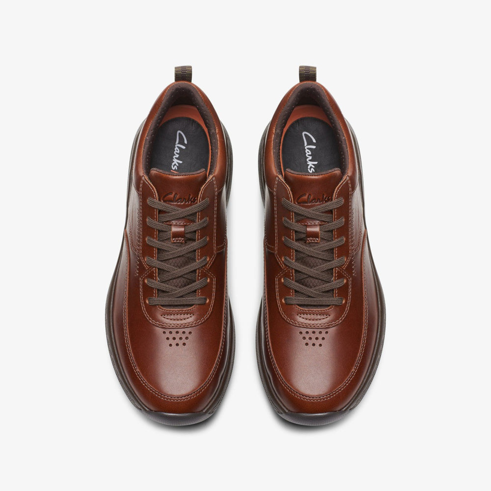 Clarks Pro Lace Dark Tan Leather | Clarks on Sale - Men