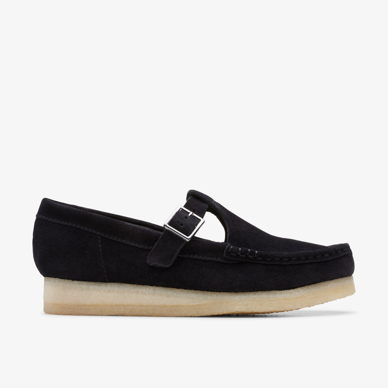 Wallabee T Bar Black Suede | Clarks on Sale - Women
