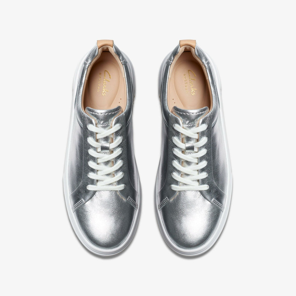 Hollyhock Walk Silver Leather | Clarks for sale - Women