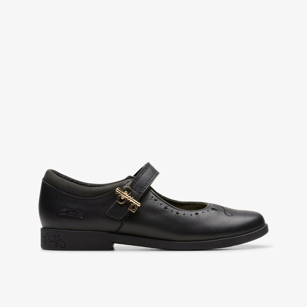 Lock Magic Kid Black Leather | Clarks on Sale - Kids