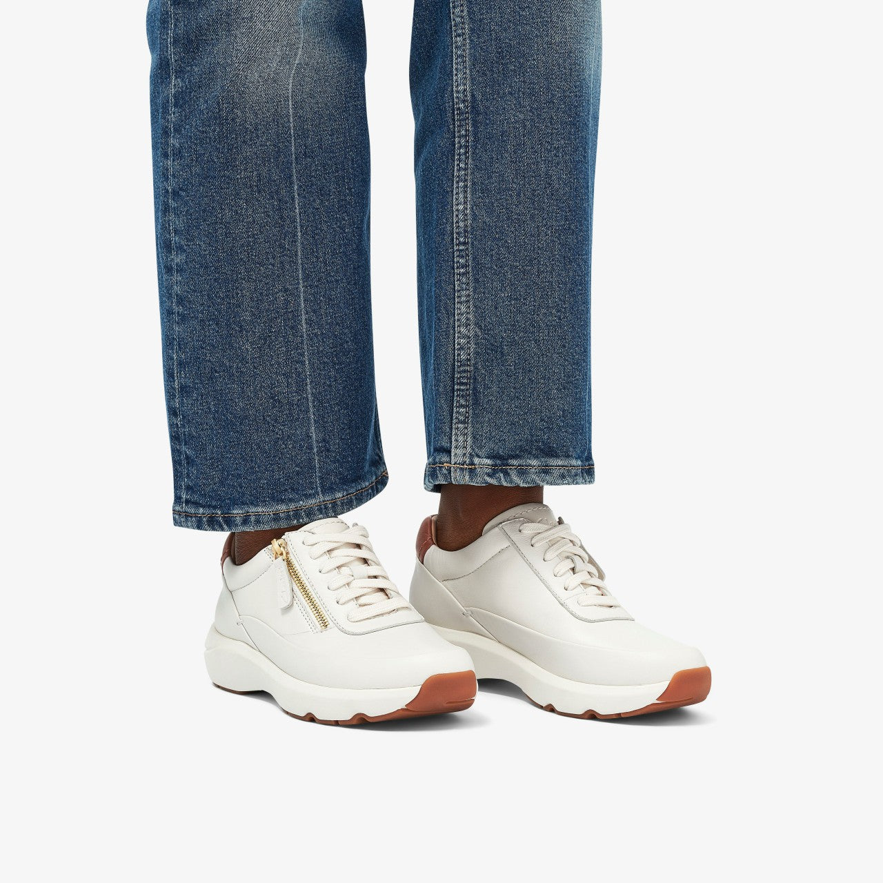 Tivoli Zip Off White Leather | Clarks discount - Women
