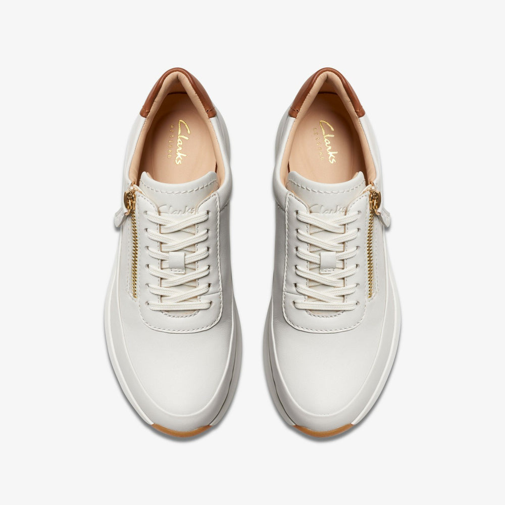 Tivoli Zip Off White Leather | Clarks discount - Women
