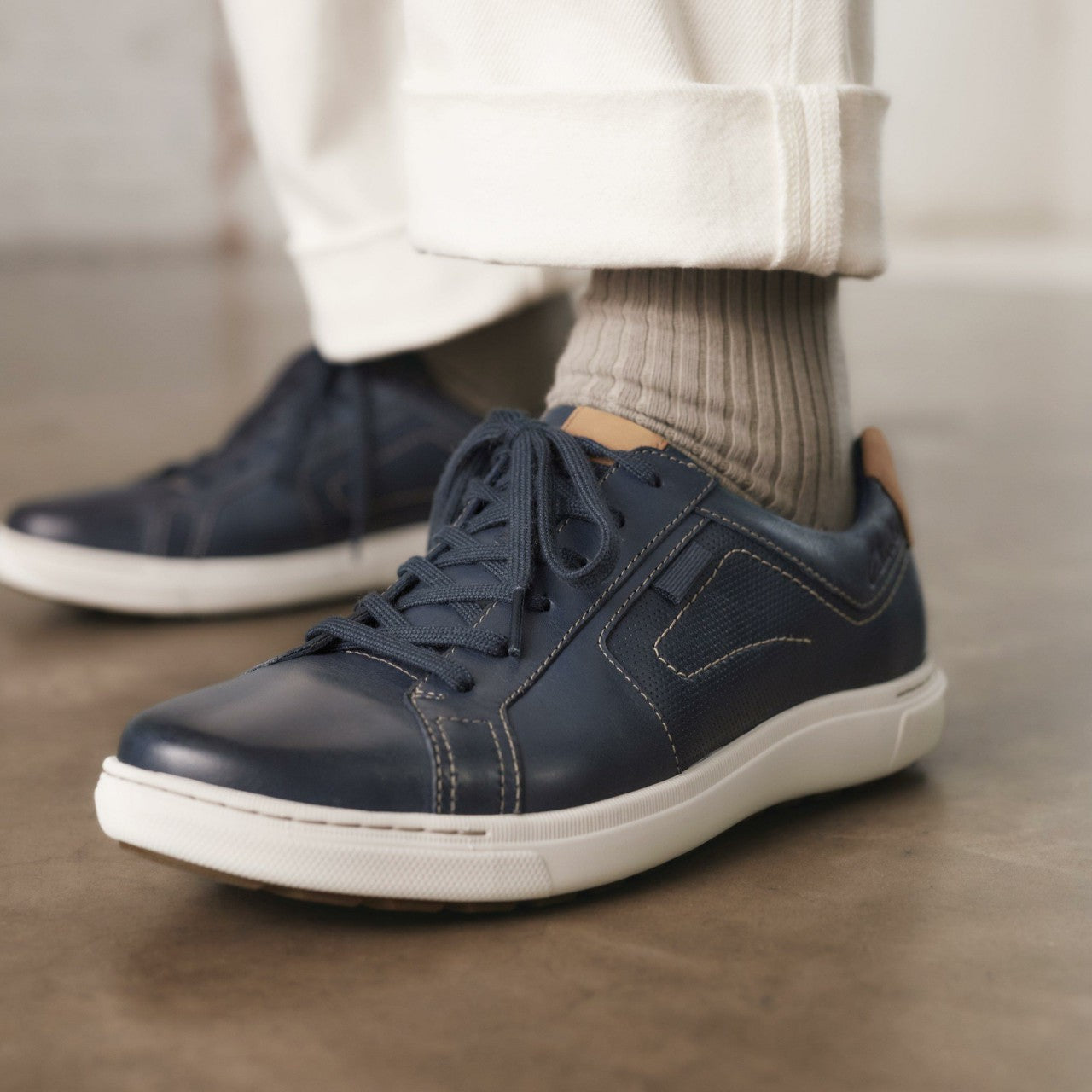 Mapstone Lace Navy Leather | Clarks discount - Men