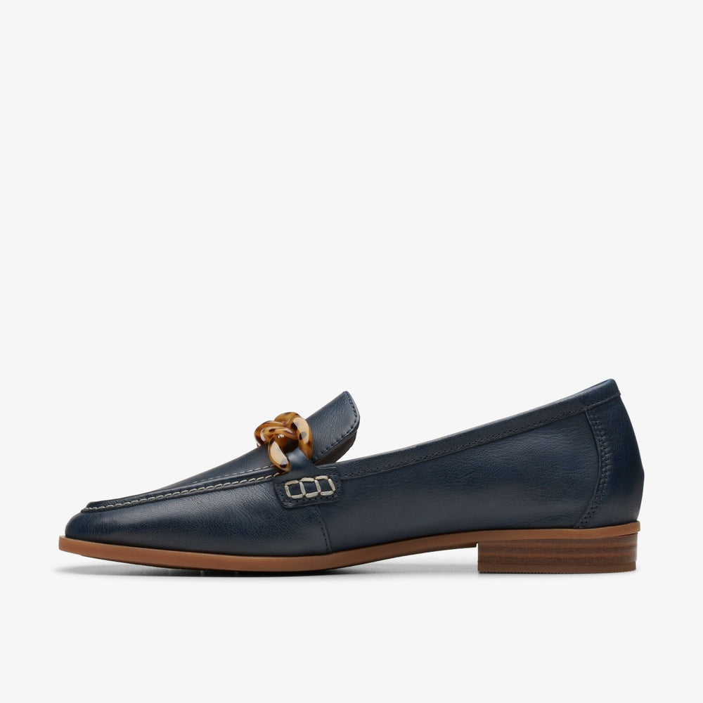 Sarafyna Iris Loafer Navy Leather | Clarks Sale - Women