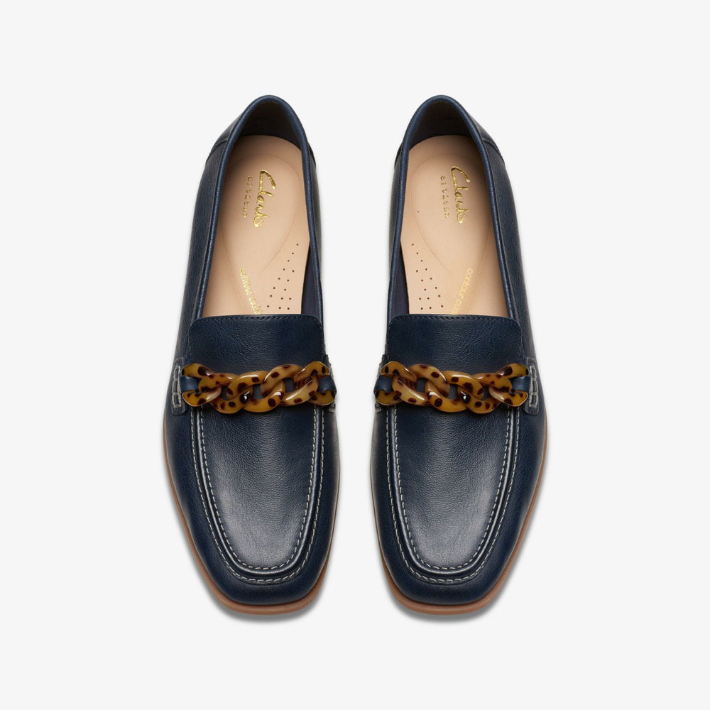 Sarafyna Iris Loafer Navy Leather | Clarks Sale - Women