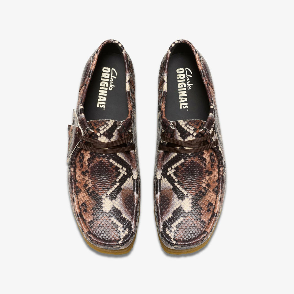 Wallabee Brown Snake Print | Clarks on Sale - Men