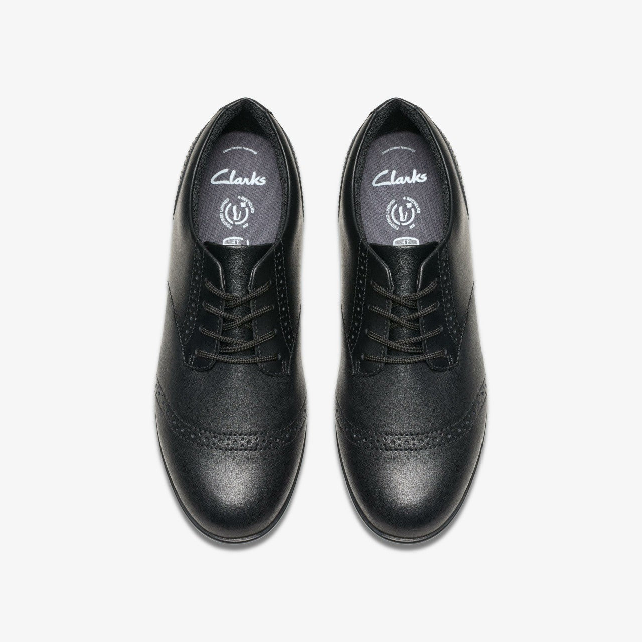 Finja Brogue Youth Black Leather | Clarks Sale - Kids