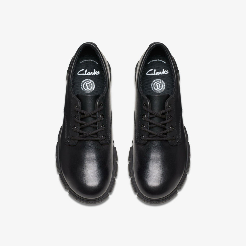 Evyn Lace Kid Black Leather | Clarks outlet - Kids