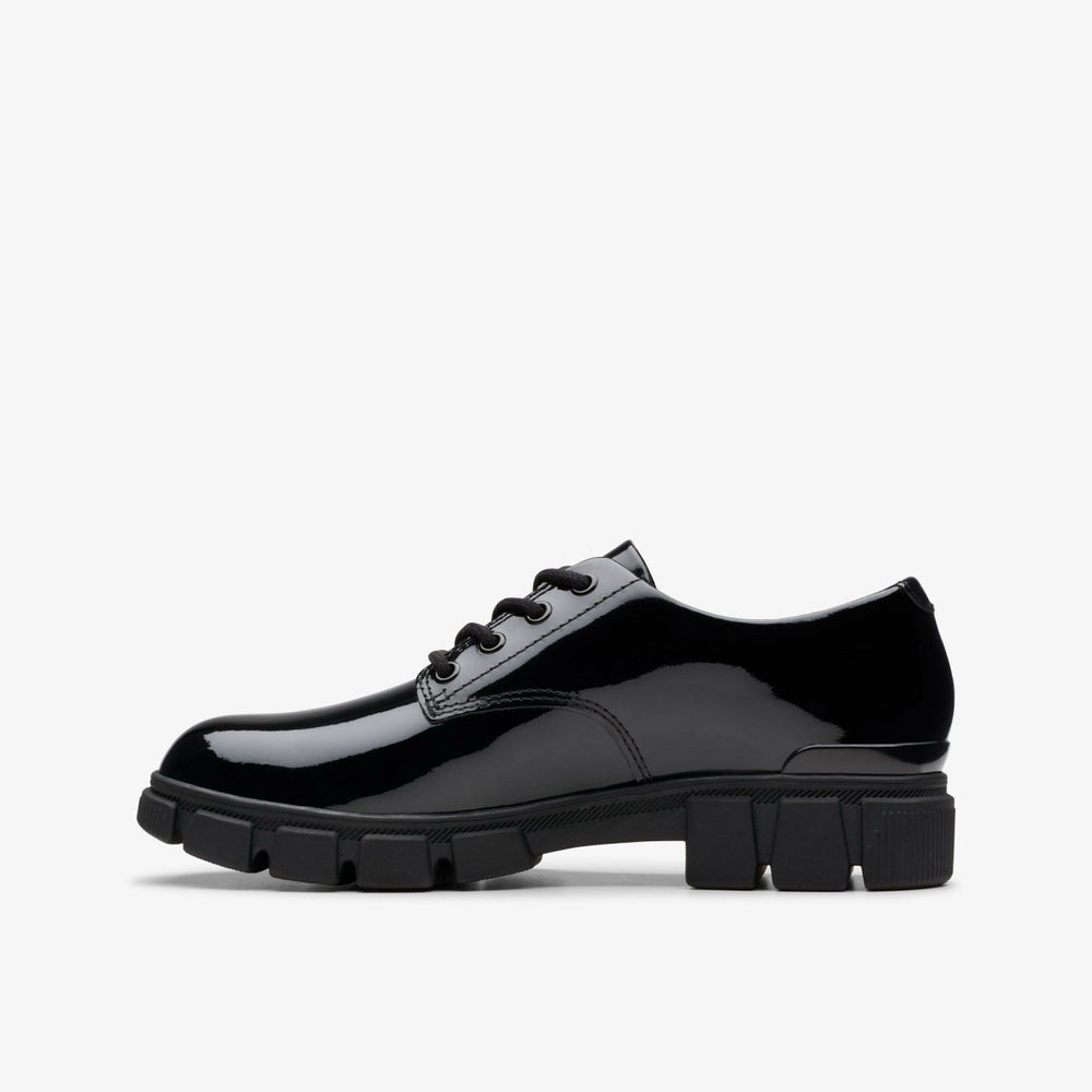Evyn Lace Kid Black Patent | Clarks discount - Kids
