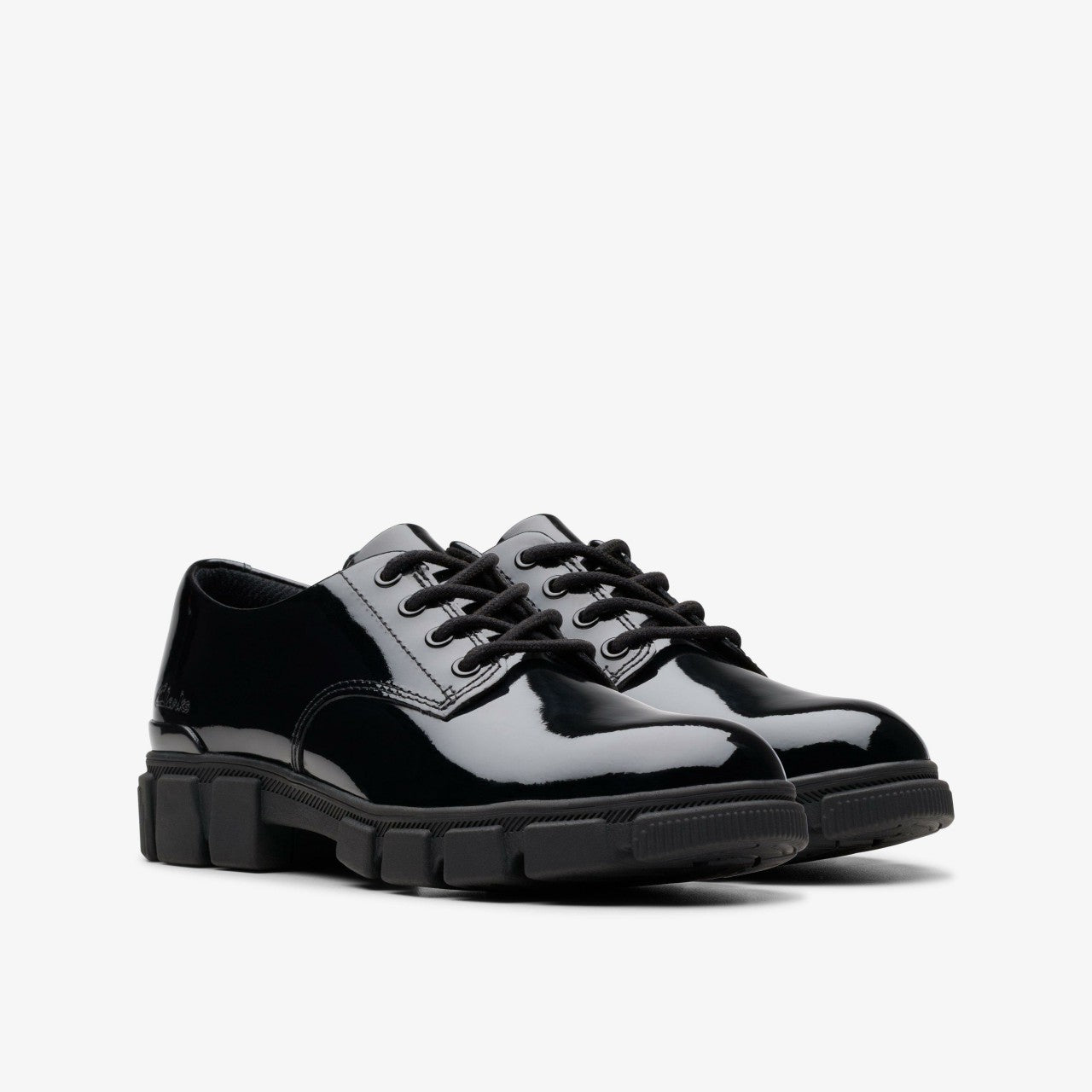 Evyn Lace Kid Black Patent | Clarks discount - Kids