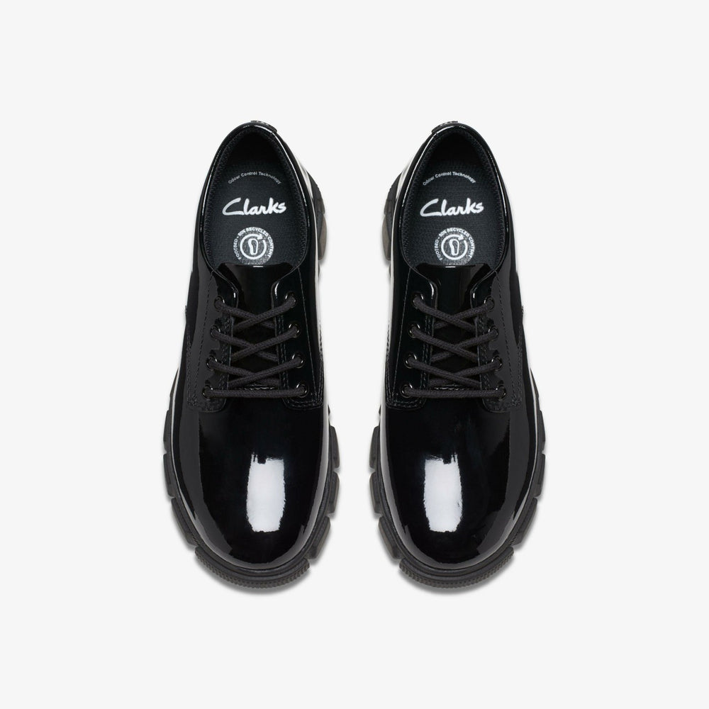 Evyn Lace Kid Black Patent | Clarks discount - Kids