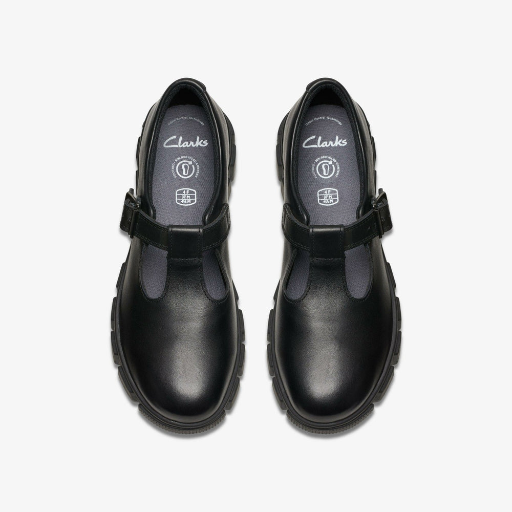 Evyn Bar Youth Black Leather | Clarks Sale - Kids