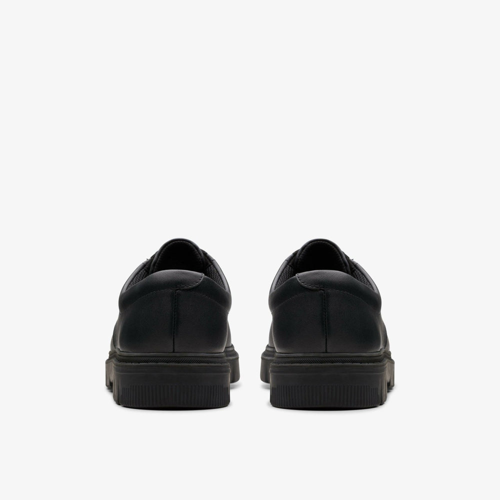 Lorcam Loop Youth Black Leather | Clarks Sale - Kids