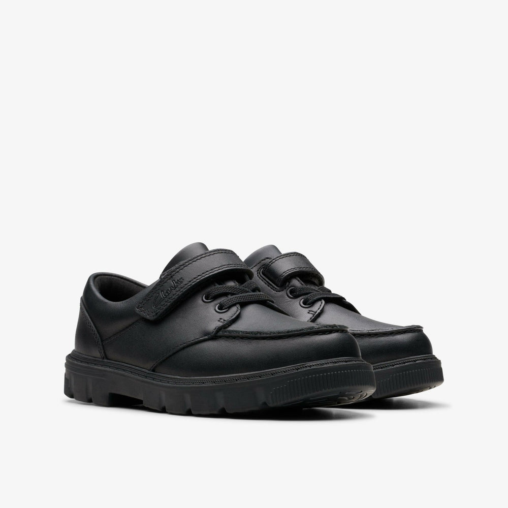 Lorcam Edge Kid Black Leather | Clarks for sale - Kids