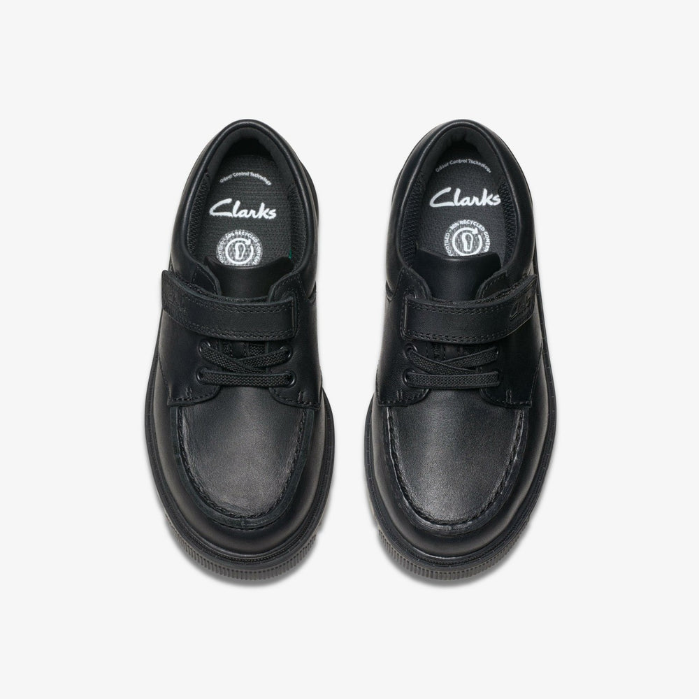 Lorcam Edge Kid Black Leather | Clarks for sale - Kids