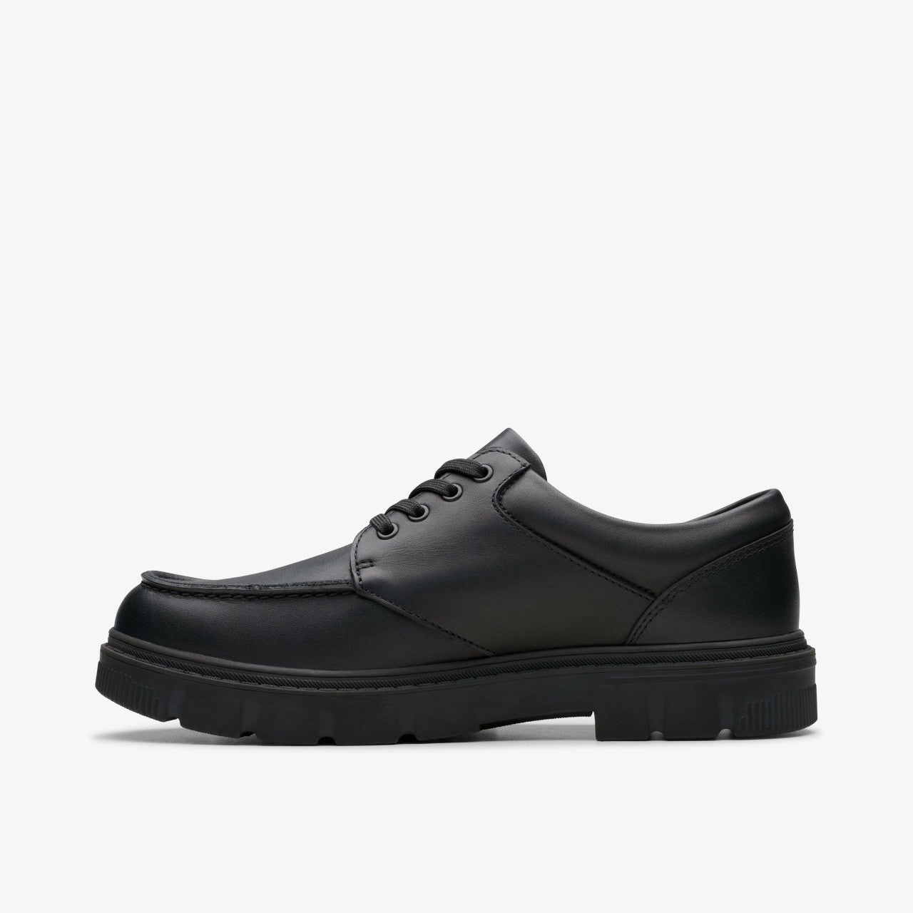 Lorcam Edge Youth Black Leather | Clarks on Sale - Kids