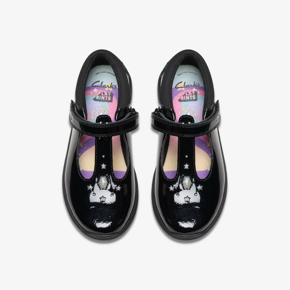 Relda Gem Kid Black Patent | Clarks discount - Kids