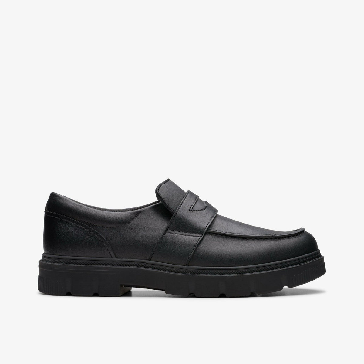 Lorcam Craft Youth Black Leather | Clarks on Sale - Kids