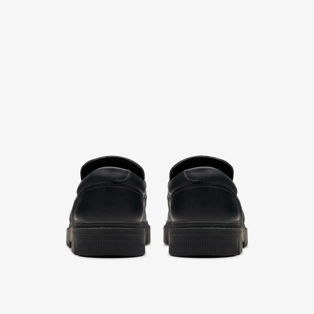 Lorcam Craft Youth Black Leather | Clarks on Sale - Kids