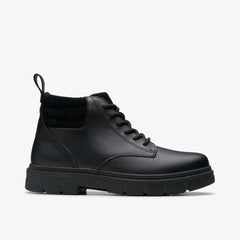 Lorcam Trail Youth Black Leather | Clarks outlet - Kids