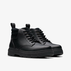 Lorcam Trail Youth Black Leather | Clarks outlet - Kids