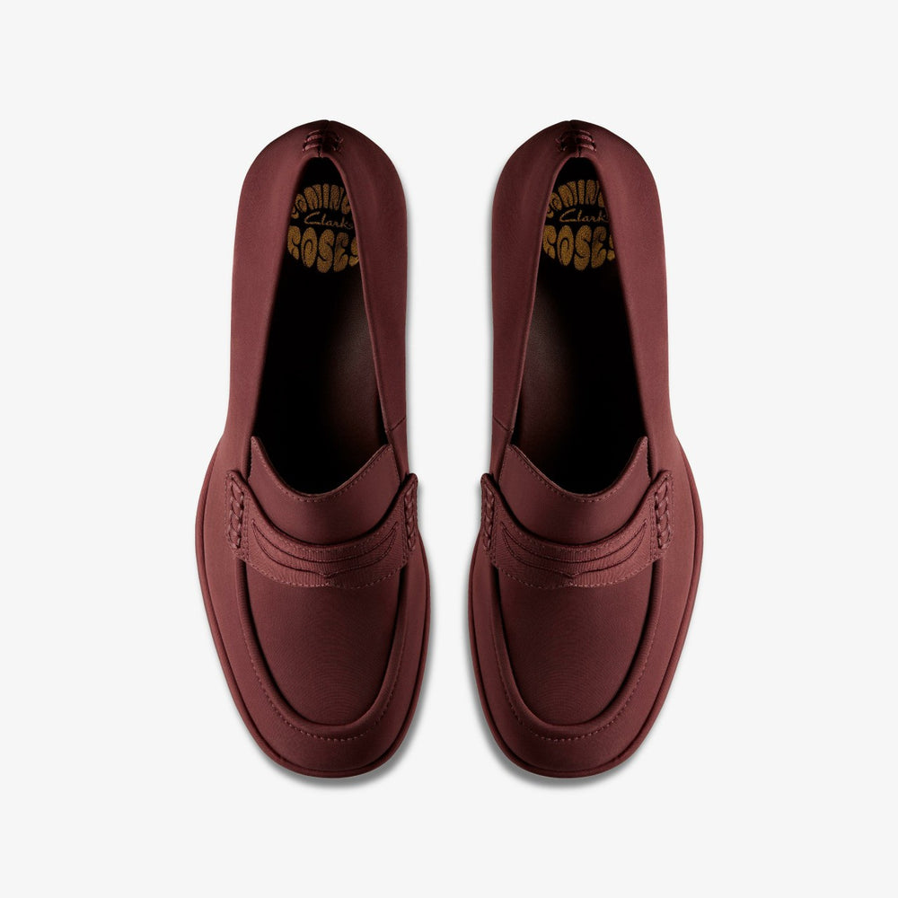 Martine Rose Loafer 2 Oxblood Textile | Clarks for sale - Women