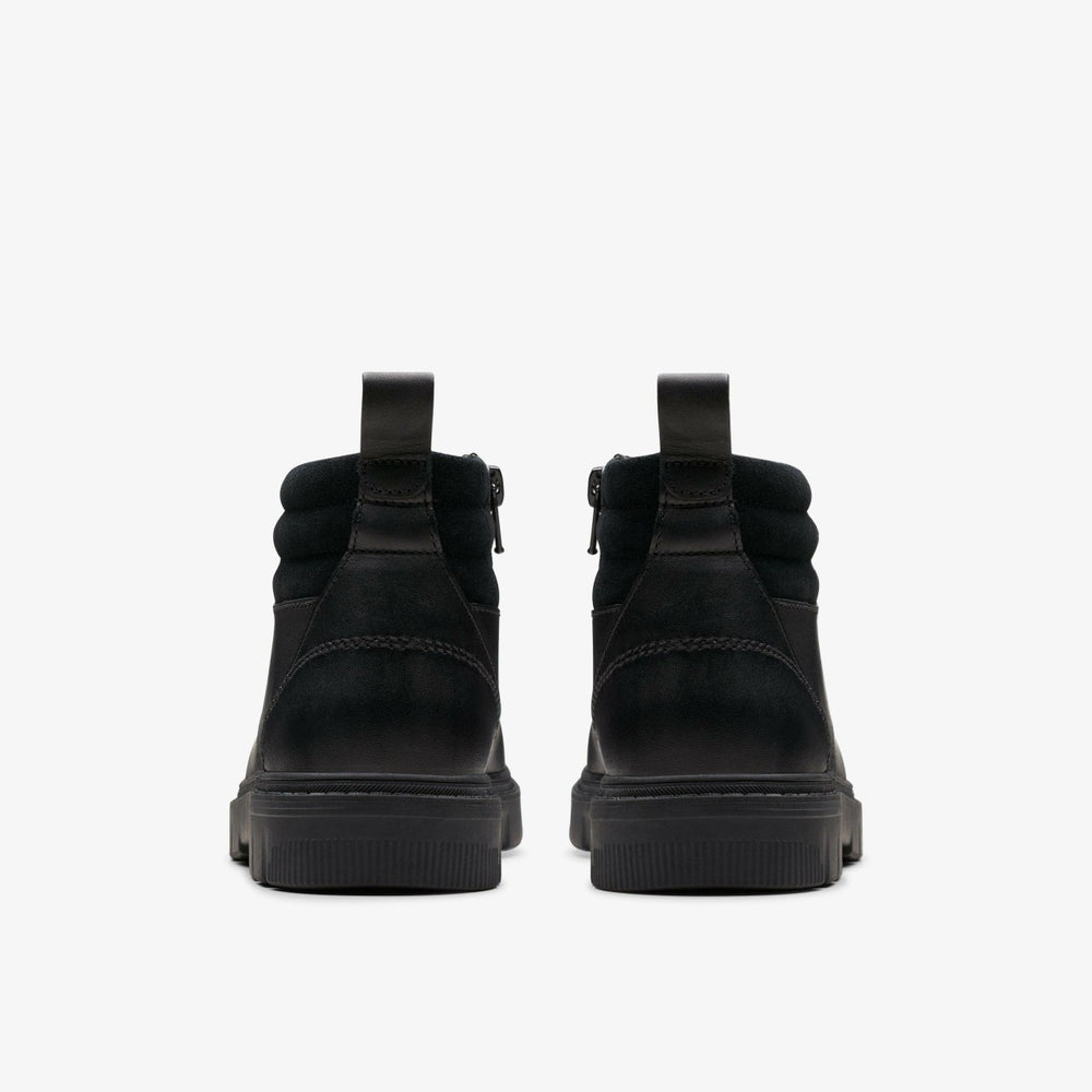 Lorcam Trail Older Black Leather | Clarks Sale - Kids