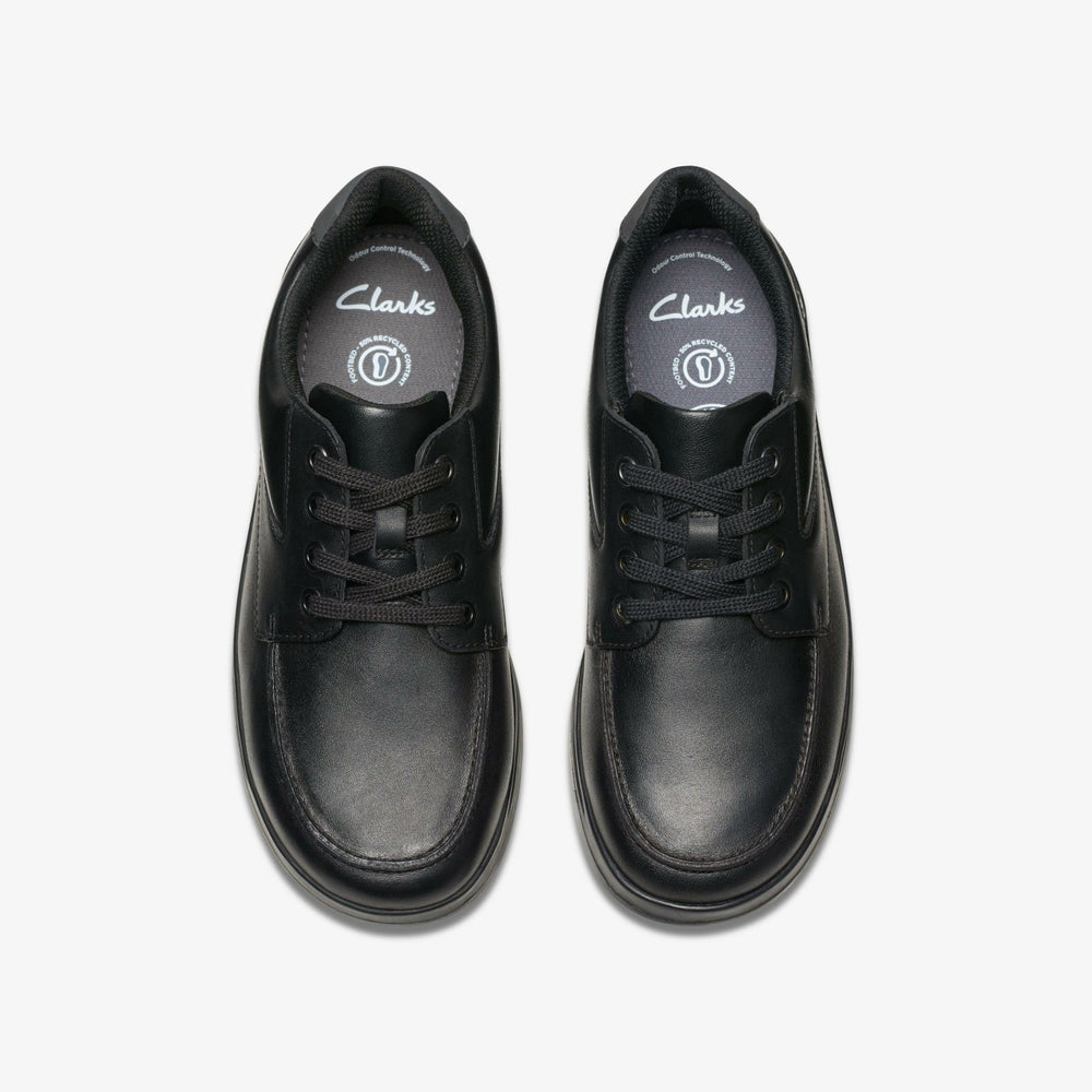 Keelan Flare Youth Black Leather | Clarks Sale - Kids