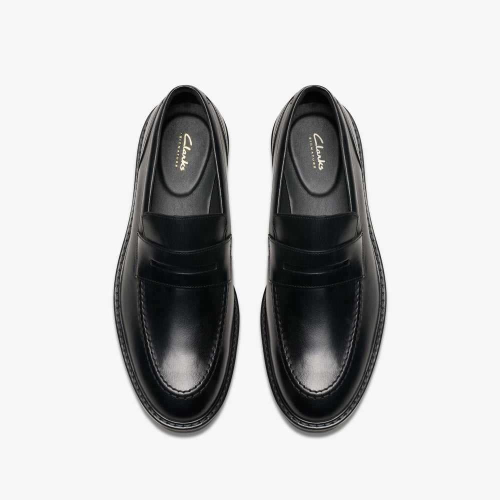 Aldwin Step Loafer Black Leather | Clarks on Sale - Men