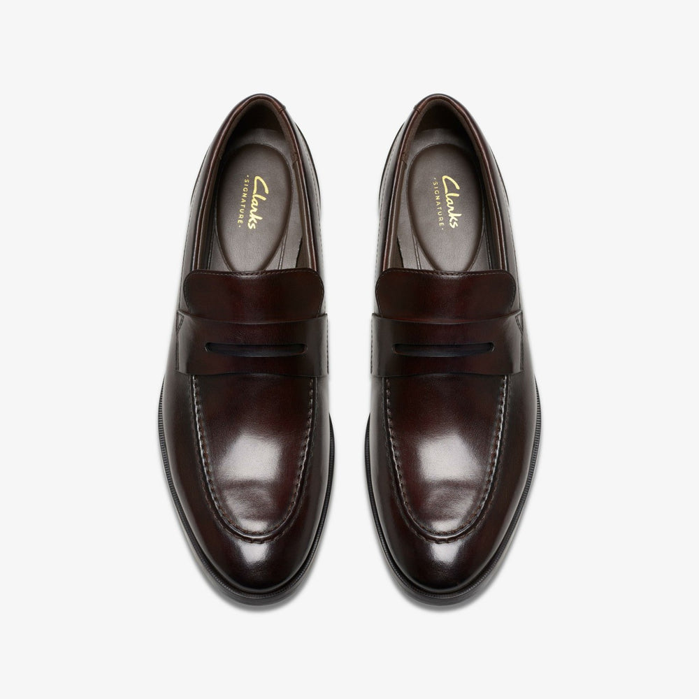 Brandon Step Loafer Dark Brown Leather | Clarks discount - Men