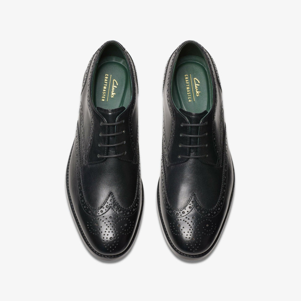 Craft James Tip Brogue Black Leather | Clarks on Sale - Men