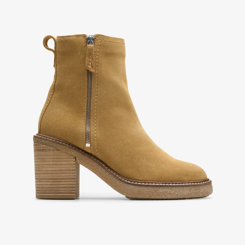 Cassiano Zip Ankle Boot Light Tan Suede | Clarks on Sale - Women