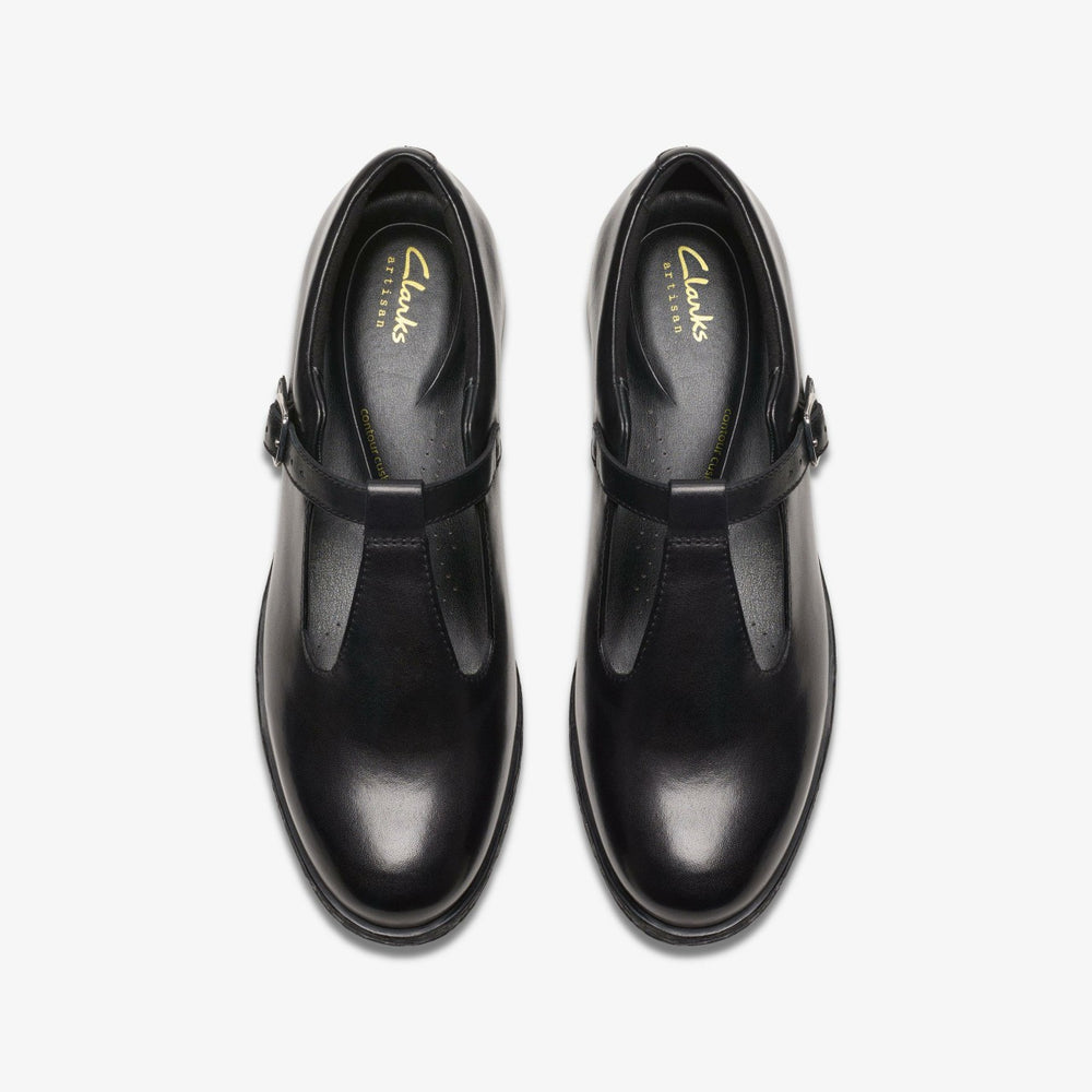 Havisham Bar Black Leather | Clarks outlet - Women