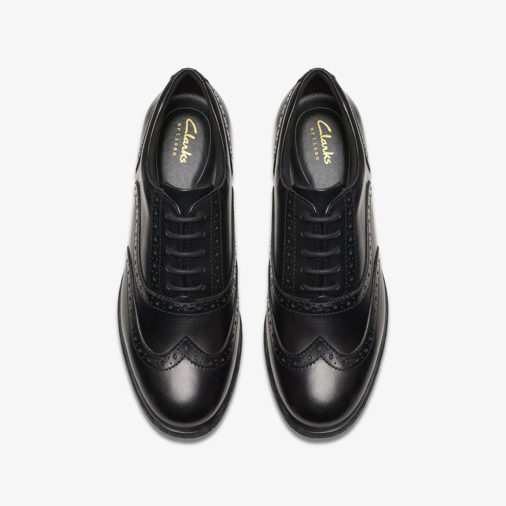 Havisham Oak Black Leather | Clarks on Sale - Women