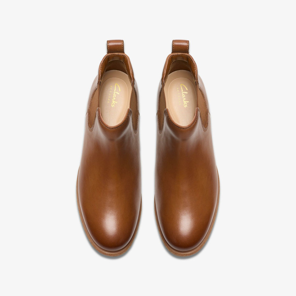 Havisham Top Ankle Boot Tan Leather | Clarks outlet - Women