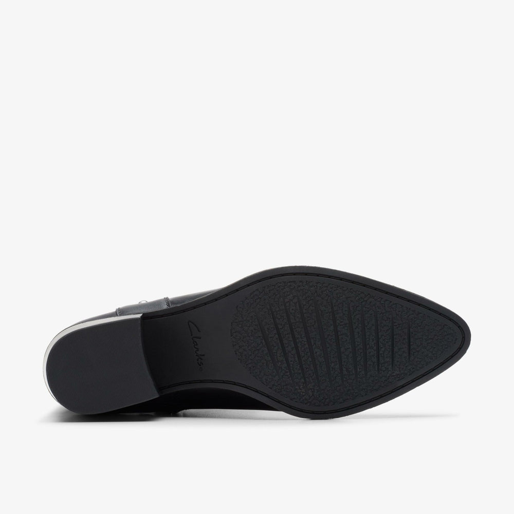 Morzine Rise Black Leather | Clarks for sale - Women