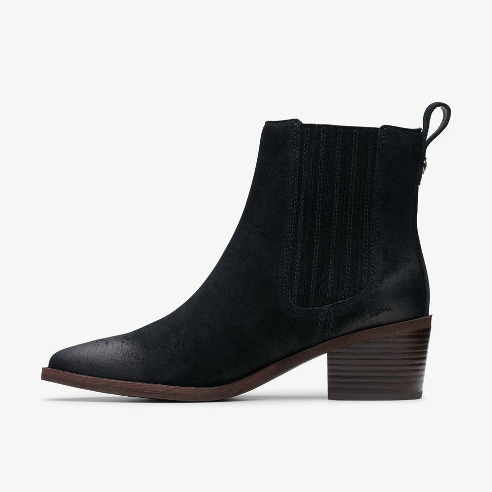 Morzine Top Ankle Boot Black Suede | Clarks discount - Women