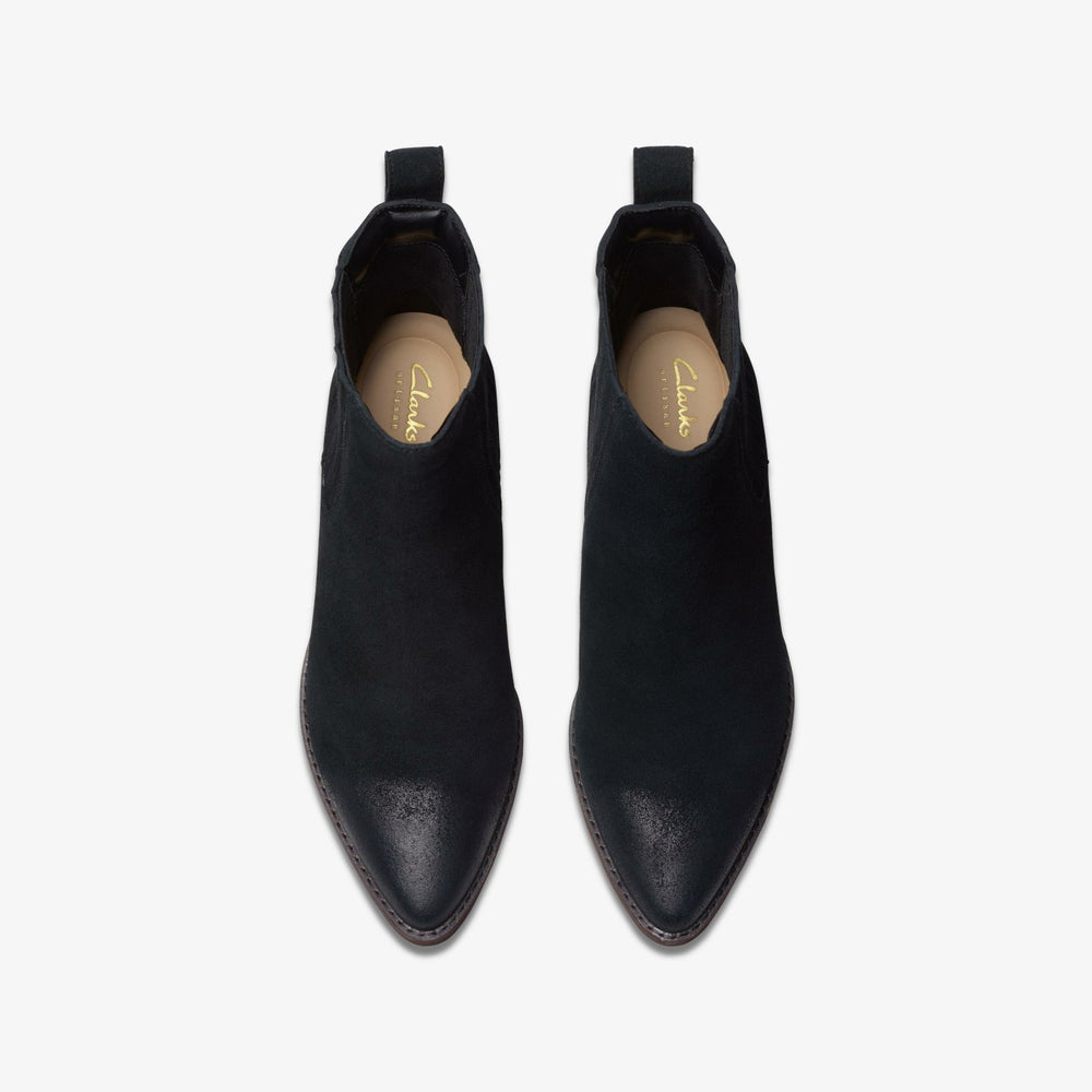 Morzine Top Ankle Boot Black Suede | Clarks discount - Women