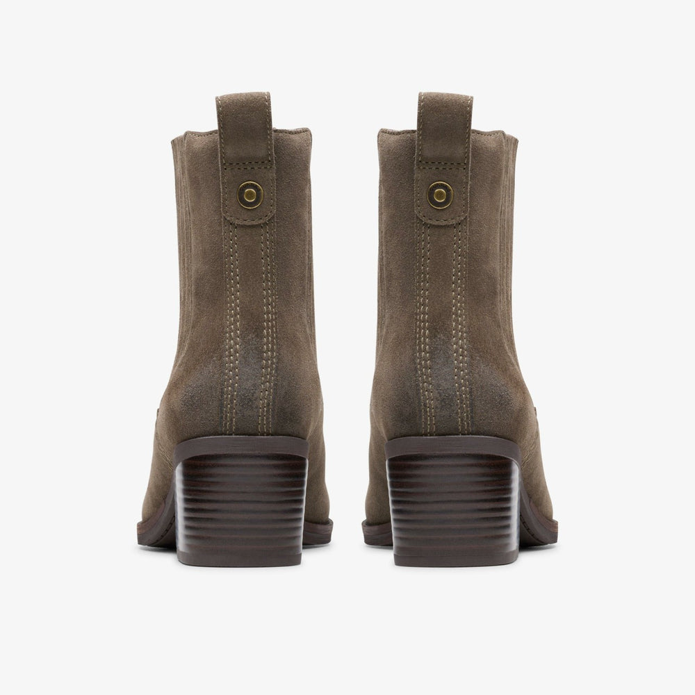 Morzine Top Ankle Boot Mole Grey Suede | Clarks for sale - Women