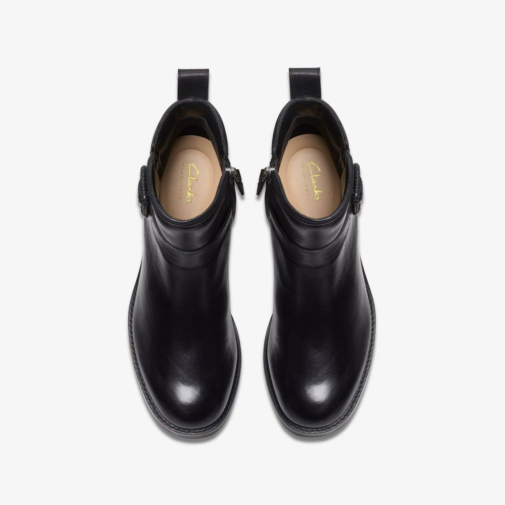 Chamberly Trim Black Leather | Clarks discount - Women