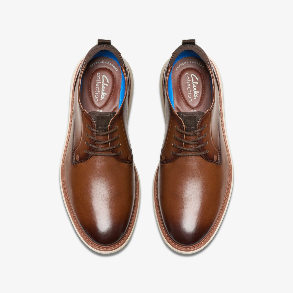 Brantin Plain Dark Tan Leather | Clarks online - Men