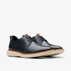 Brantin Plain Navy Leather | Clarks discount - Men