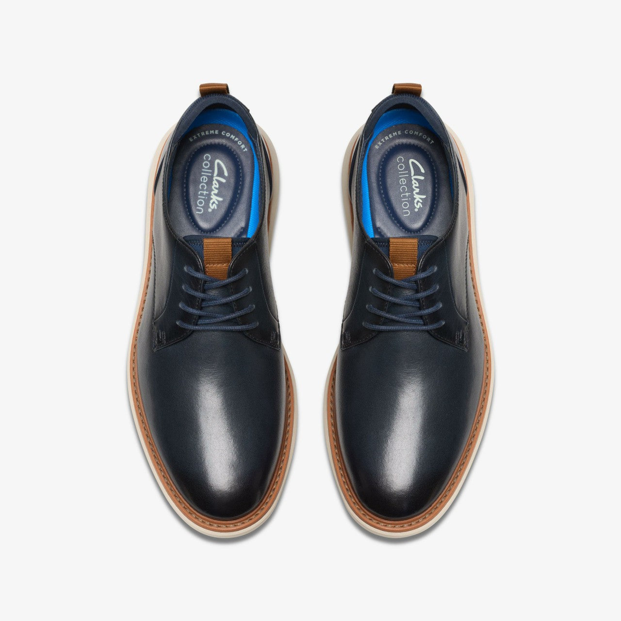 Brantin Plain Navy Leather | Clarks discount - Men