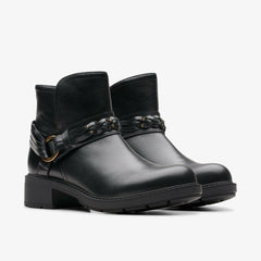 Hearth Kaylie Ankle Boot Black Leather | Clarks outlet - Women