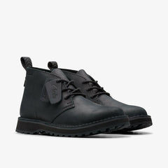 Solsbury Desert Boot Black Leather | Clarks on Sale - Men