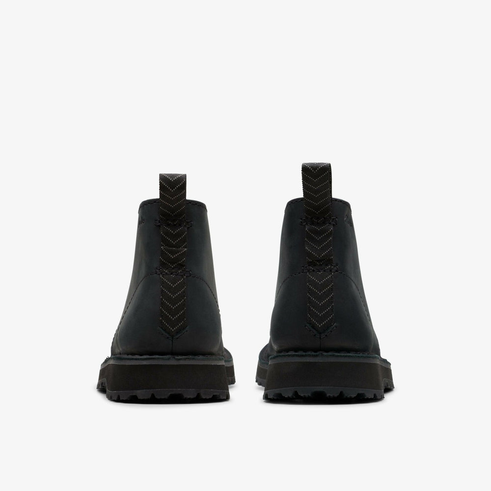 Solsbury Desert Boot Black Leather | Clarks on Sale - Men