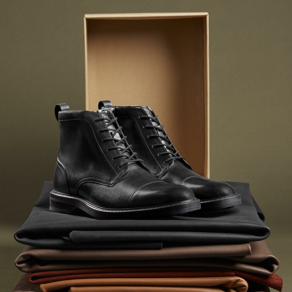 Aldwin Cap Black Leather | Clarks for sale - Men