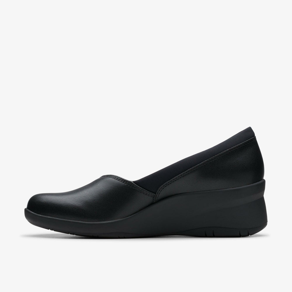 Suttyn Walk Black Leather | Clarks outlet - Women